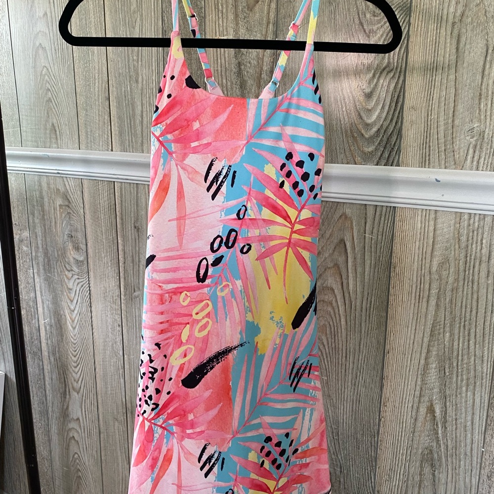 Constantly Varied Gear Tropical Print Spaghetti Strap Dress